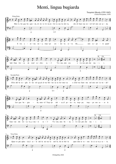 Menti lingua bugiarda (arr. Early Music Scores)