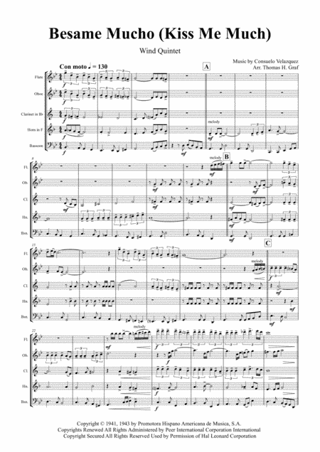 Besame Mucho (Kiss Me Much) (arr. Thomas H. Graf)