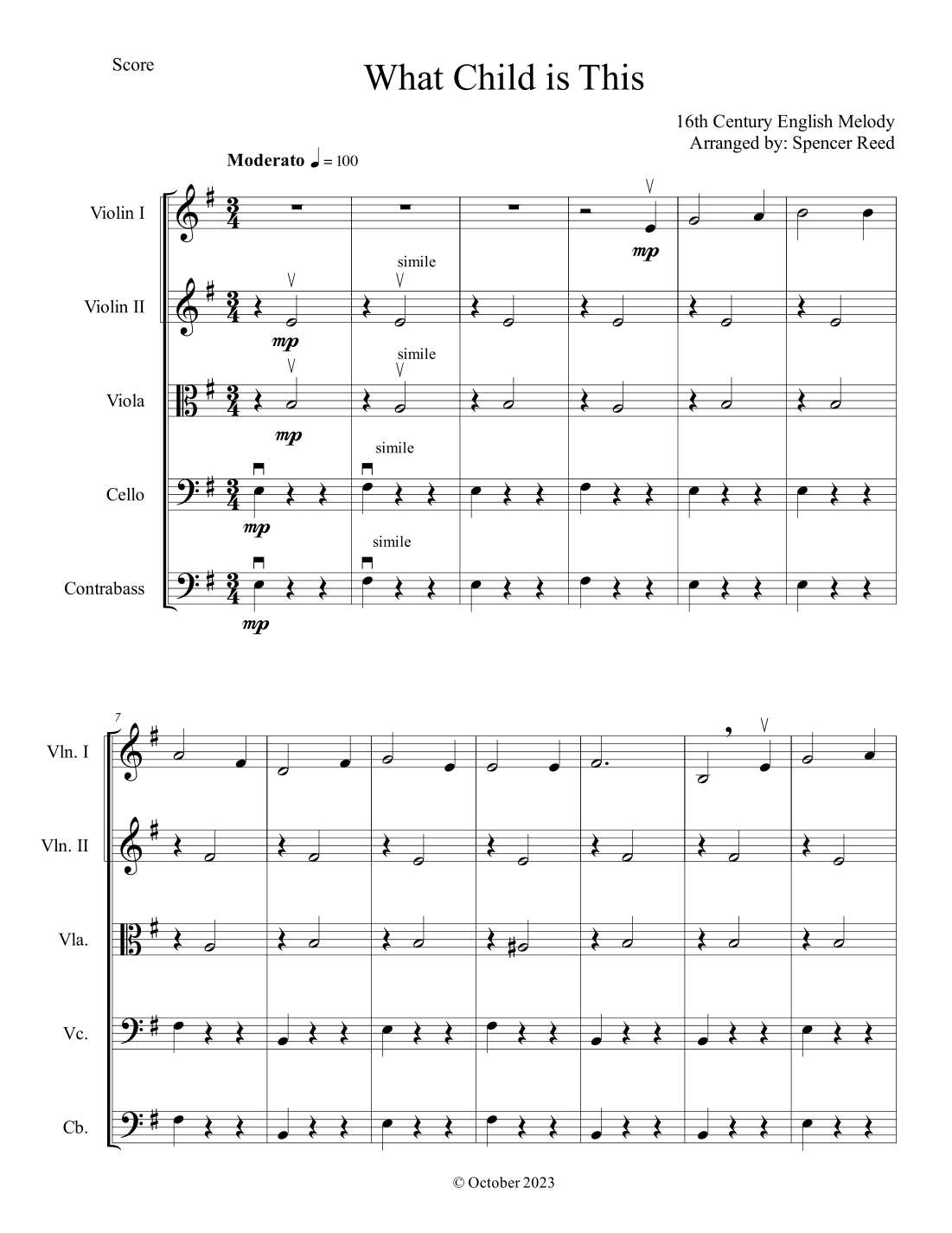 What Child is This (arr. Spencer Reed)