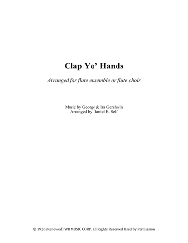 Clap Yo' Hands (arr. Daniel E. Self)