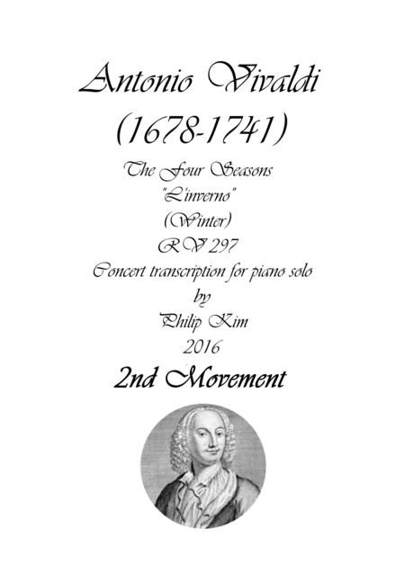 'Winter' (Largo, 2nd movement) from The Four Seasons by Vivaldi for Piano Solo (arr. Philip Kim)