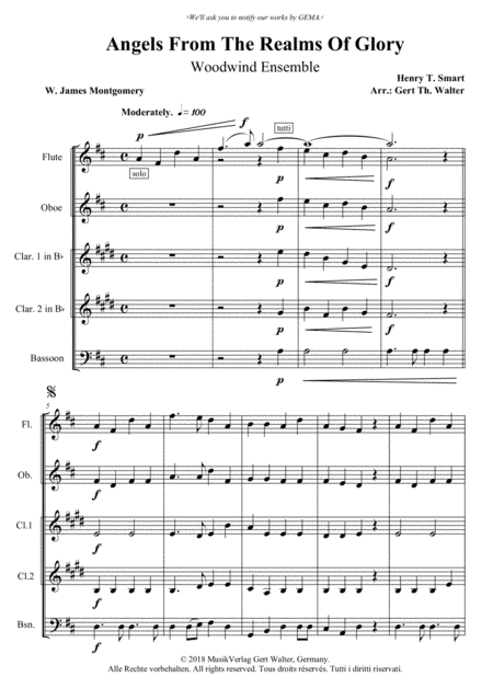 Angels From The Realms Of Glory (arr. Gert Th. Walter)