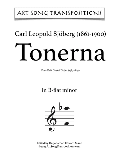 SJÖBERG: Tonerna (transposed to B-flat minor) (arr. ArtSongTranspositions.com)