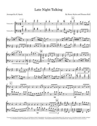 Late Night Talking (arr. K. Speck)