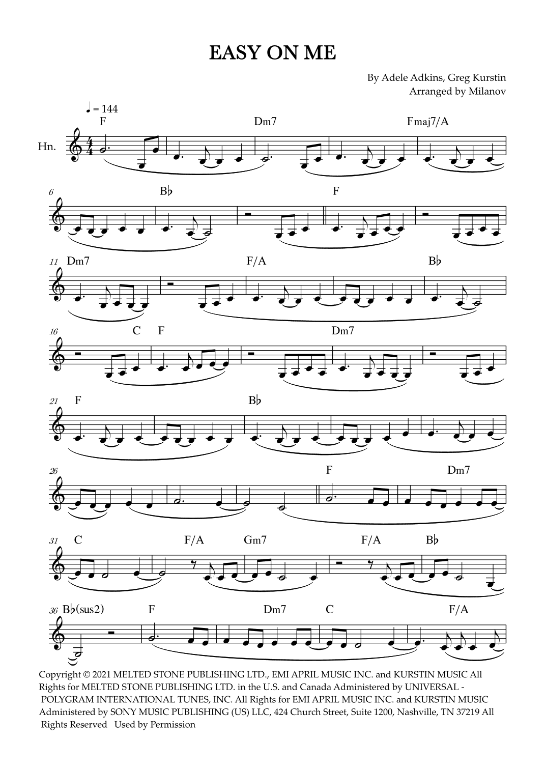 Easy On Me (arr. Milanov)