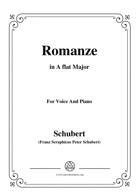 Schubert-Romanze,in A flat Major,for Voice and Piano (arr. MSM)