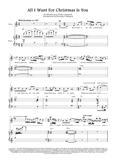 All I Want For Christmas Is You (arr. Henrique F Mangoni)