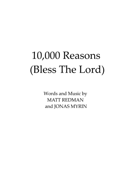 10,000 Reasons (bless The Lord) (arr. mcbleke)
