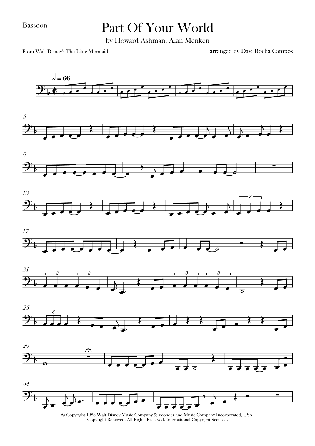 Part Of Your World (arr. Davi Rocha Campos)