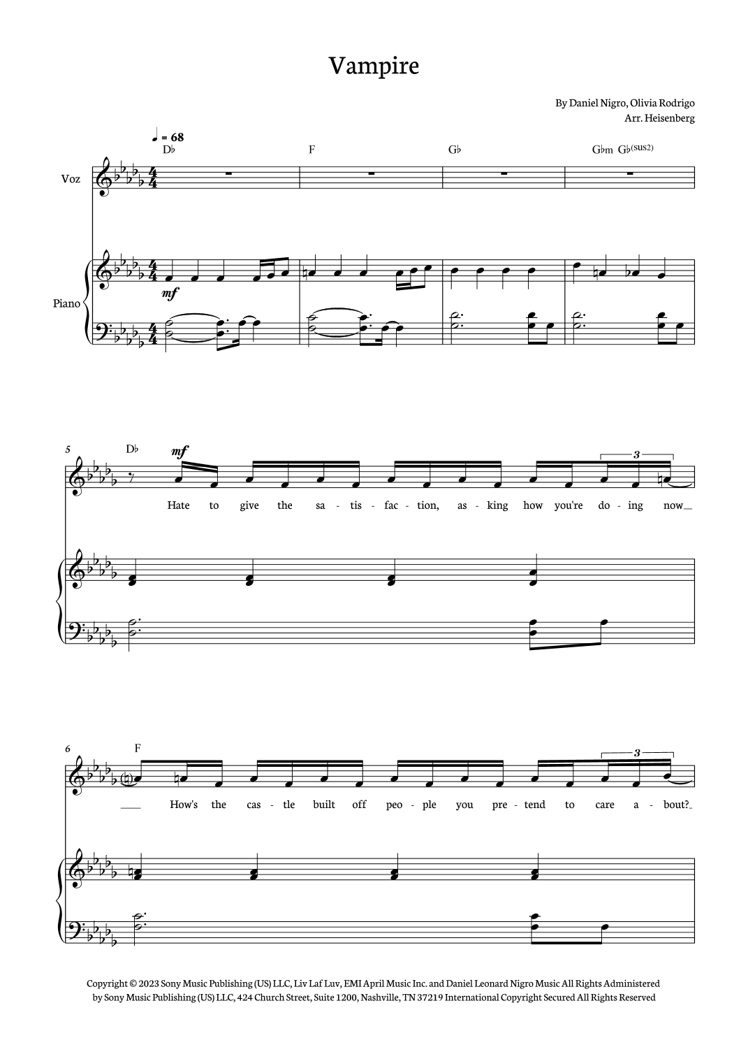 Vampire (arr. Heisenberg)