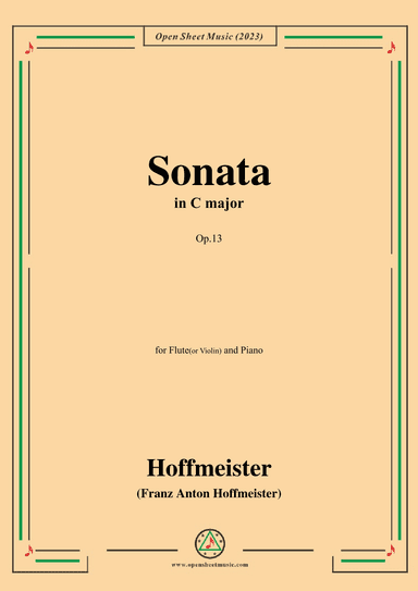Hoffmeister-Sonata,in C Major,Op.13 (arr. OSM Press)