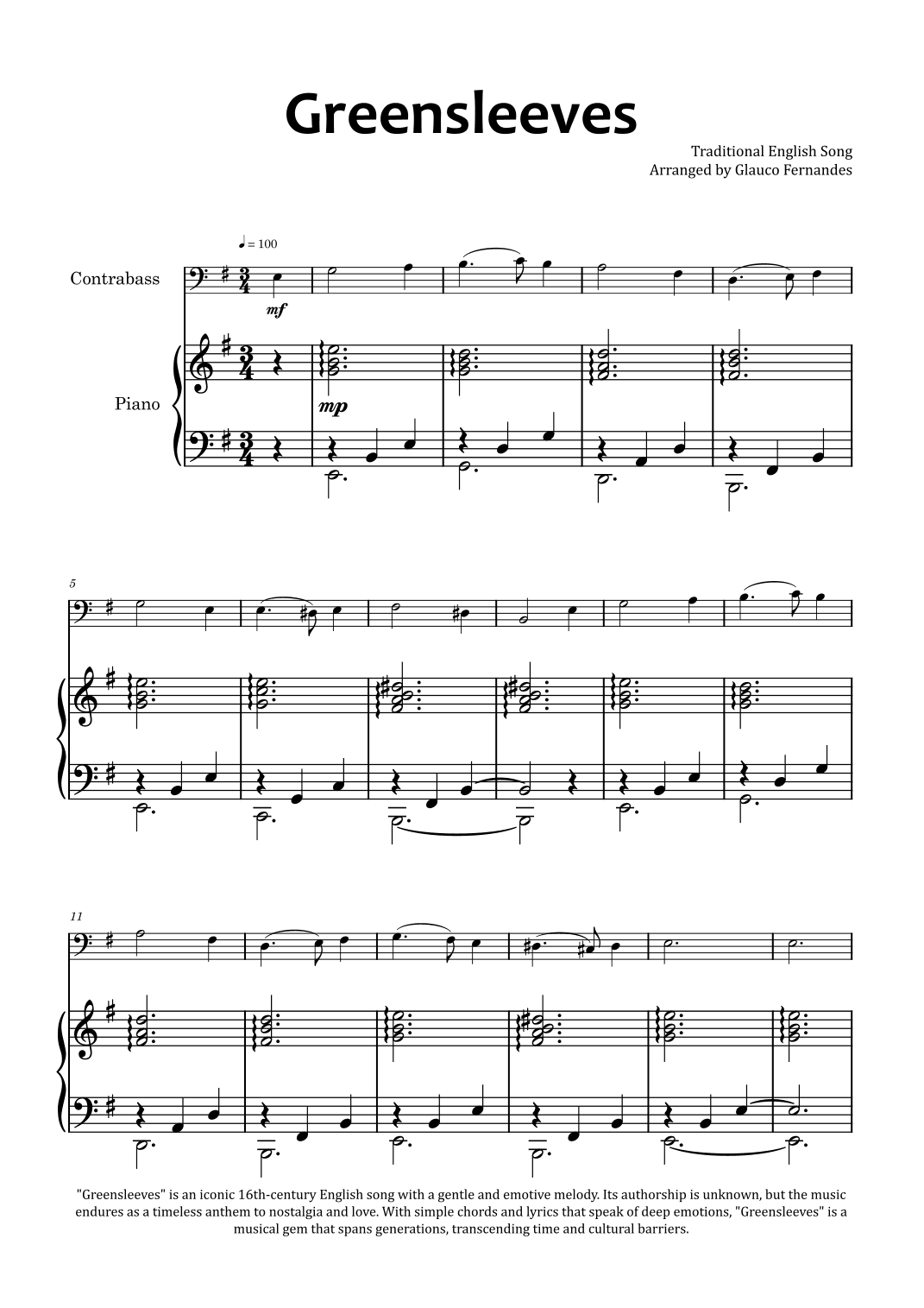 Greensleeves (arr. Glauco Fernandes)