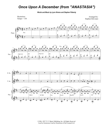 Once Upon A December from the Twentieth Century Fox Motion Picture ANASTASIA (arr. Stephen DeCesare)