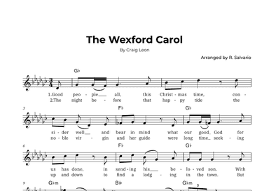 The Wexford Carol (Key of G-Flat Major) (arr. R. Salvario)
