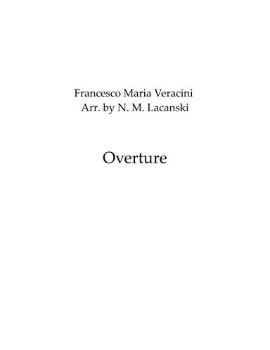 Overture (arr. Nick M Lacanski)
