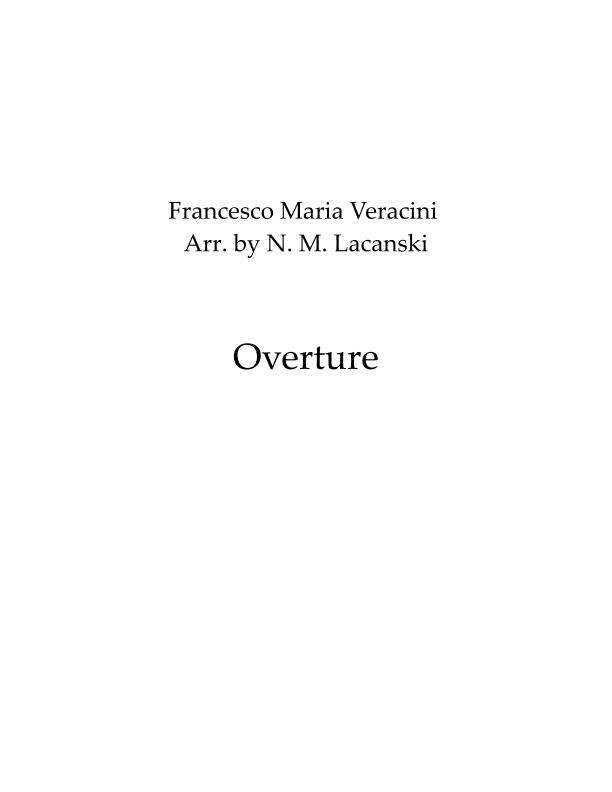 Overture (arr. Nick M Lacanski)