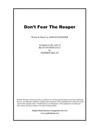 Don't Fear The Reaper (arr. Stephen Bulat)