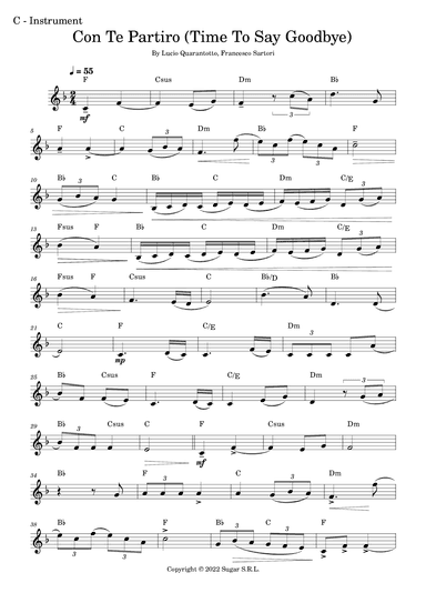 Con Te Partiro (time To Say Goodbye) (arr. Fabio Eduardo de Oliveira)