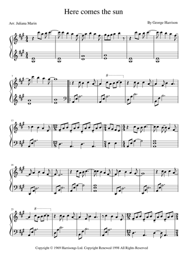 Here Comes The Sun (arr. JULIANA MARIN)