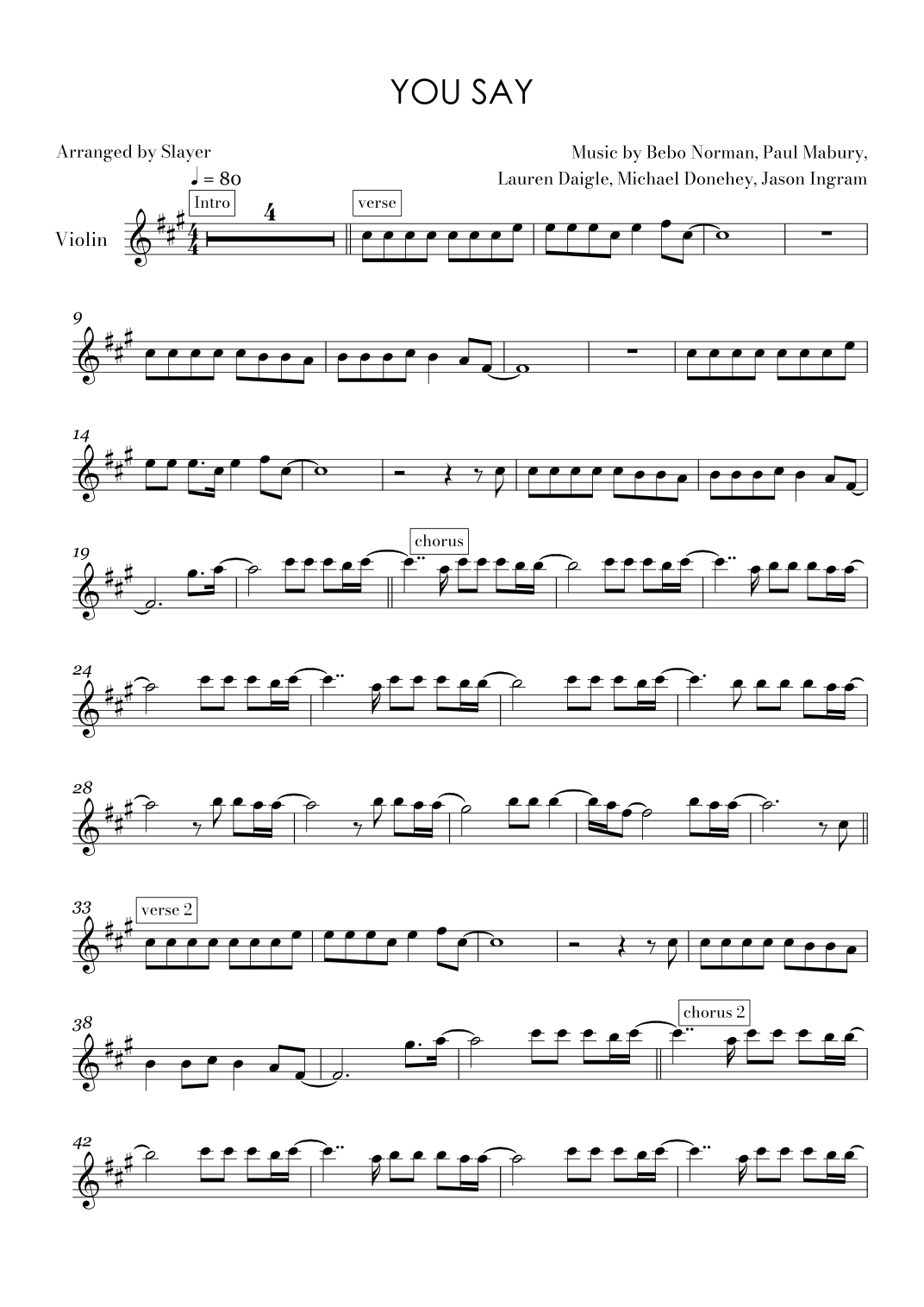 You Say (arr. Slayer)