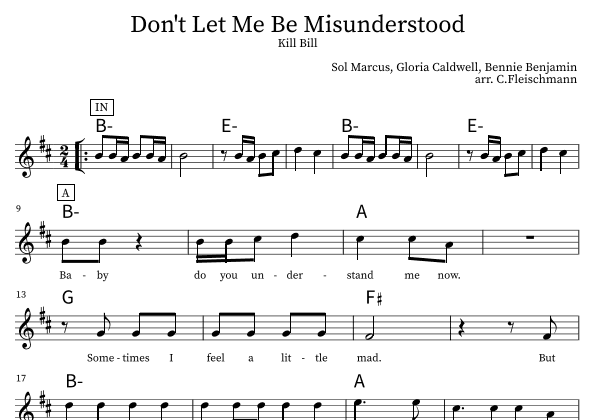 Don't Let Me Be Misunderstood (arr. Christoph Fleischmann)