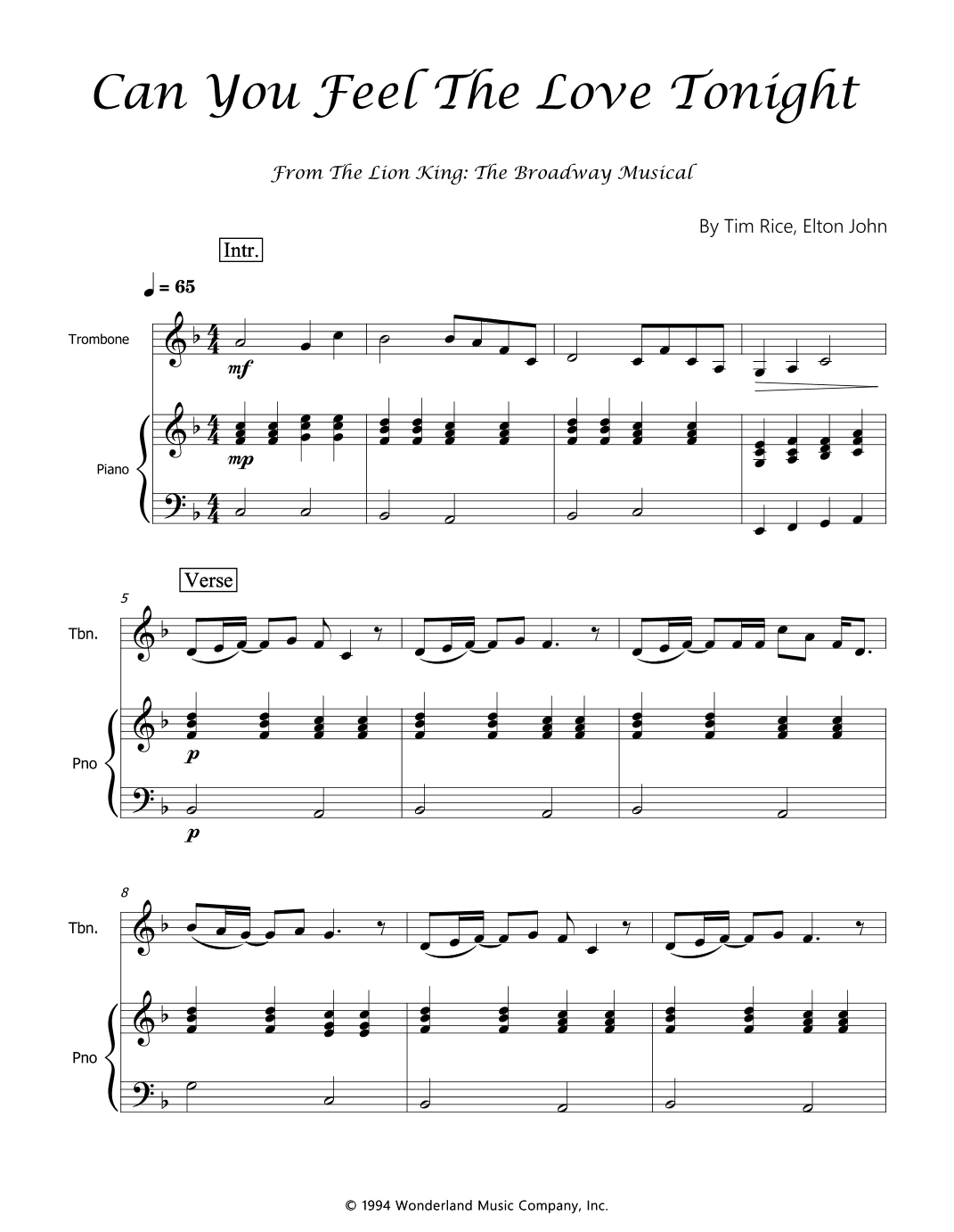 Can You Feel The Love Tonight (arr. Luís Gustavo Rossato)