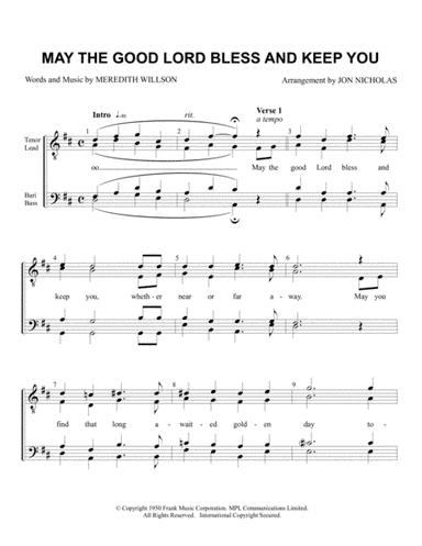 May The Good Lord Bless And Keep You (arr. Jon Nicholas)