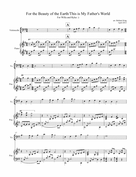 For the Beauty of the Earth / This is My Father's World Medley (arr. Bethani King)