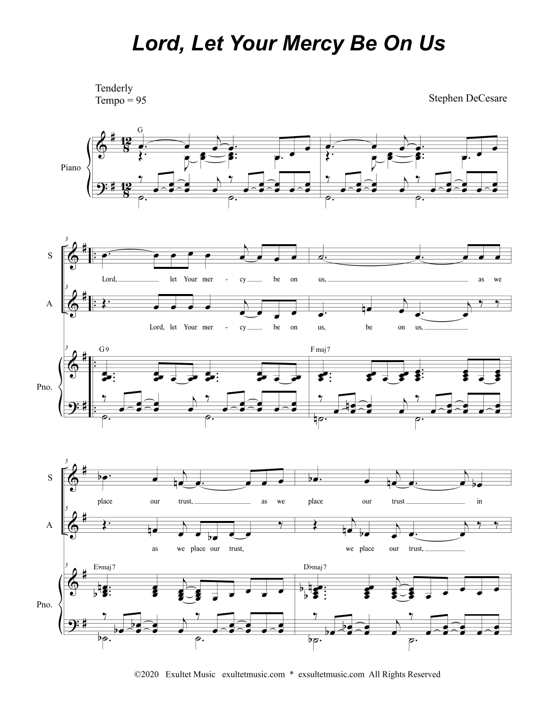 Lord, Let Your Mercy Be On Us (Psalm 33) (2-part choir - (SA)