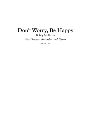 Don't Worry, Be Happy (arr. Tim Curd)