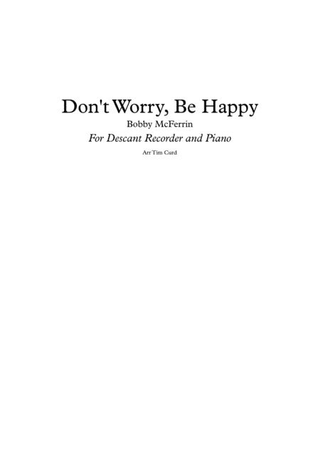 Don't Worry, Be Happy (arr. Tim Curd)