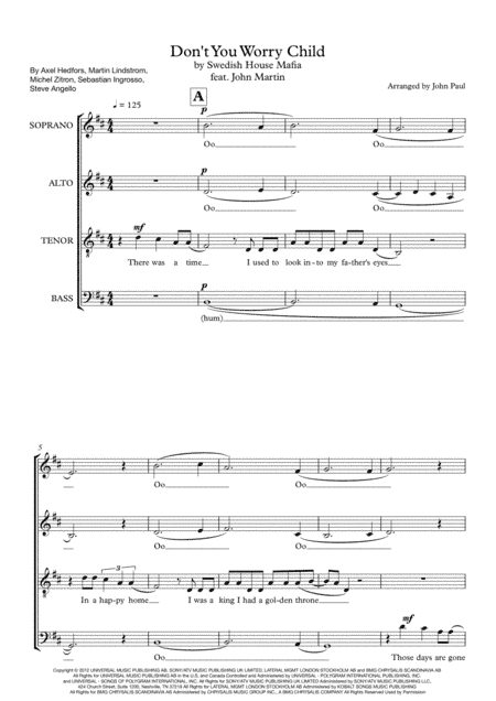 Don't You Worry Child (arr. John Paul)