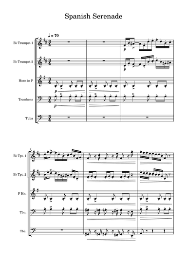 Spanish Serenade - Edward Elgar - Brass Quintet (arr. Edward Fall)