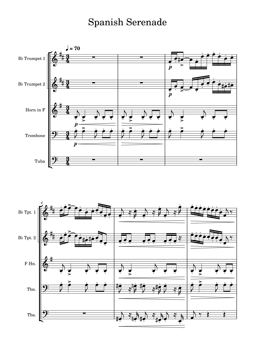Spanish Serenade - Edward Elgar - Brass Quintet (arr. Edward Fall)