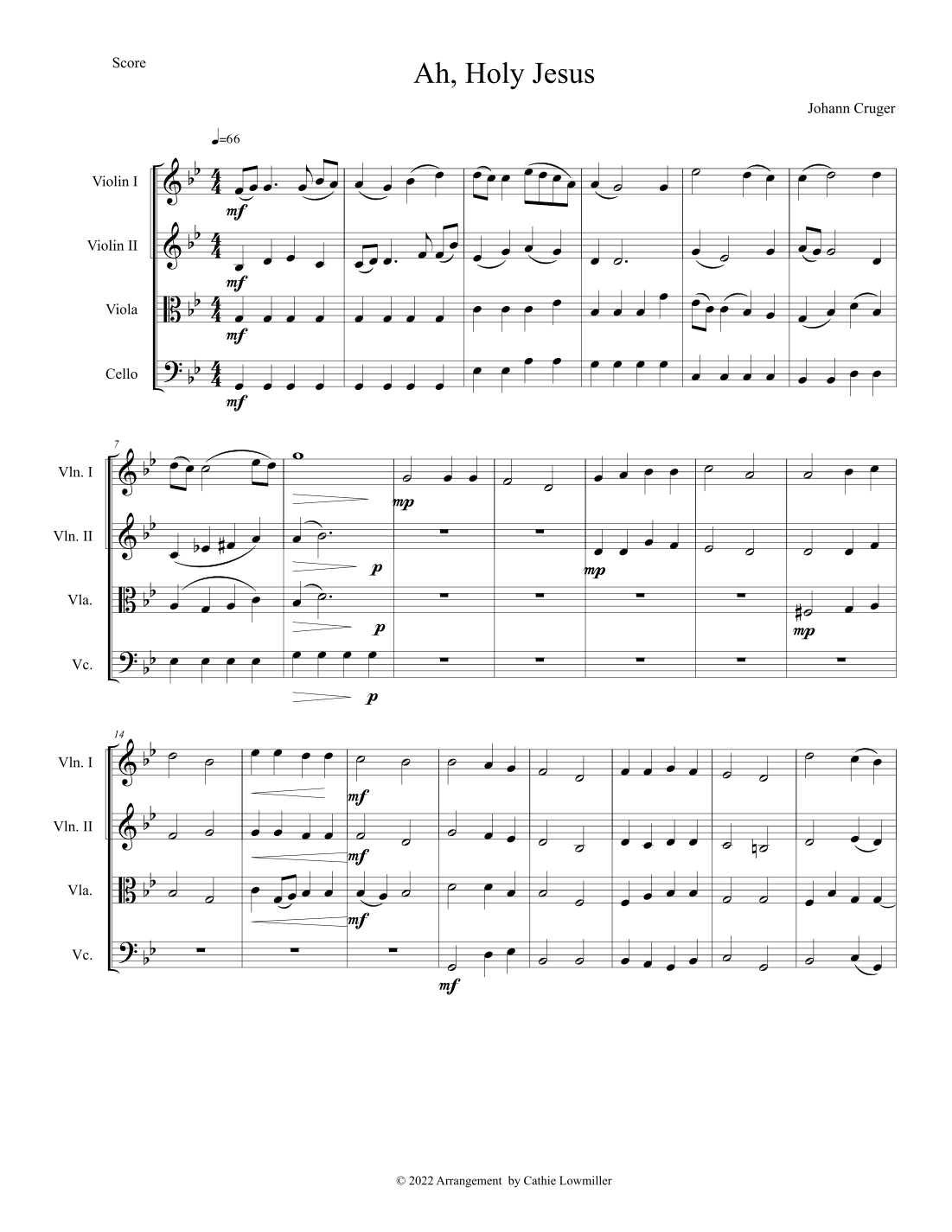 Ah, Holy Jesus (arr. Cathie Lowmiller)