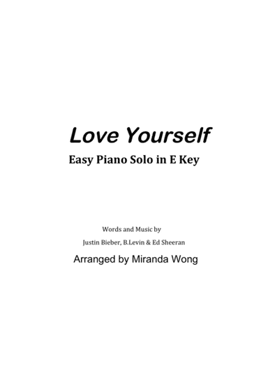 Love Yourself (arr. Miranda Wong)