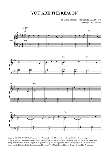 You Are The Reason (arr. Milanov)