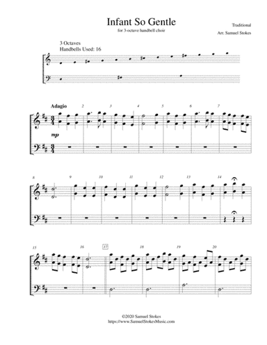 Infant So Gentle - for 3-octave handbell choir (arr. Samuel Stokes)