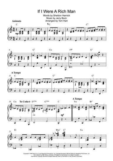 If I Were A Rich Man (arr. Tom Hart)