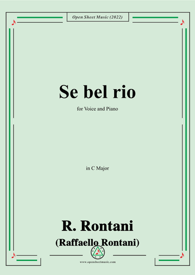 R. Rontani-Se bel rio,in C Major (arr. OSM Press)