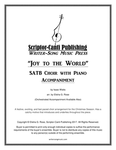 Joy to the World Choir SATB (arr. Elisha G. Rose)