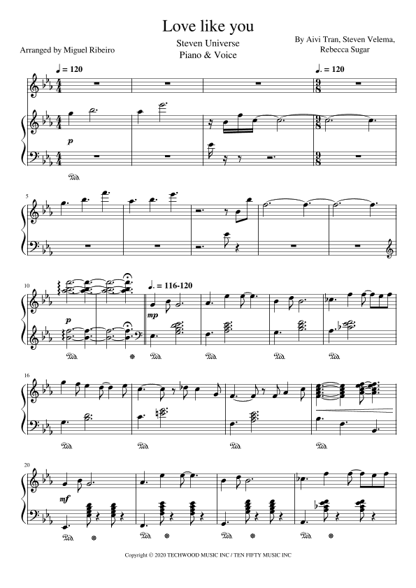 Steven Universe End Title Love Like You - Ending (arr. Miguel Ribeiro)