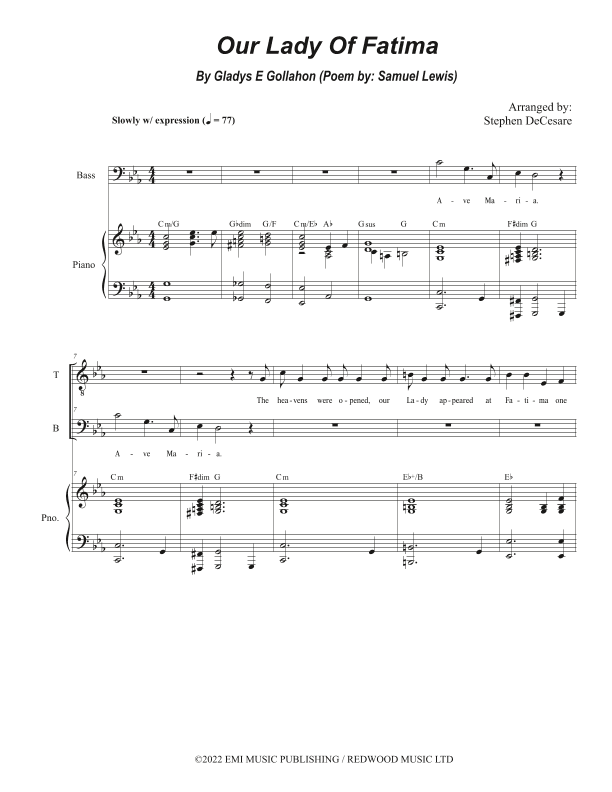 Our Lady Of Fatima (arr. Stephen DeCesare)