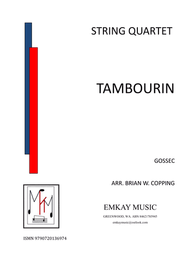 TAMBOURIN – STRING QUARTET (arr. BRIAN W. COPPING)