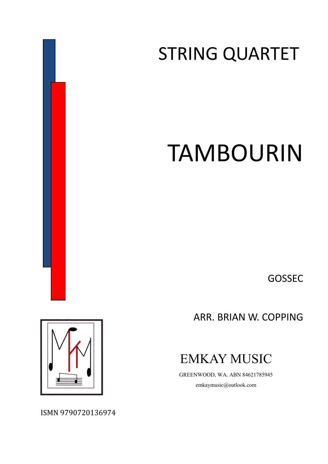 TAMBOURIN – STRING QUARTET (arr. BRIAN W. COPPING)