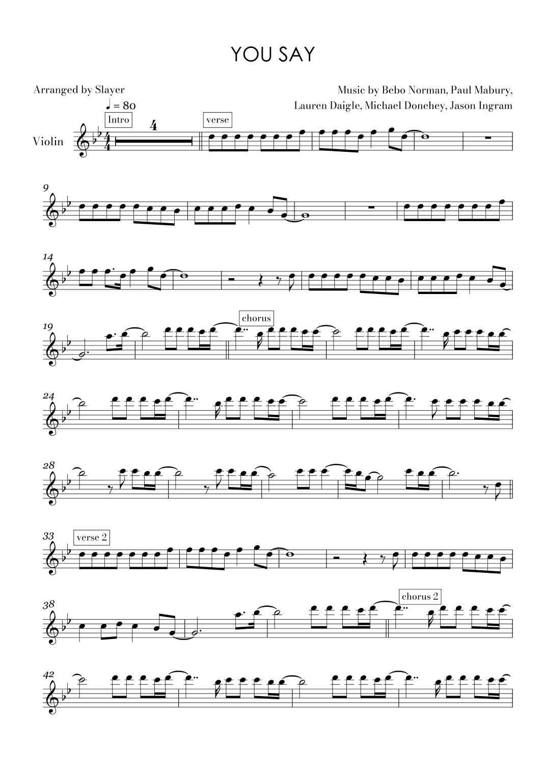You Say (arr. Slayer)