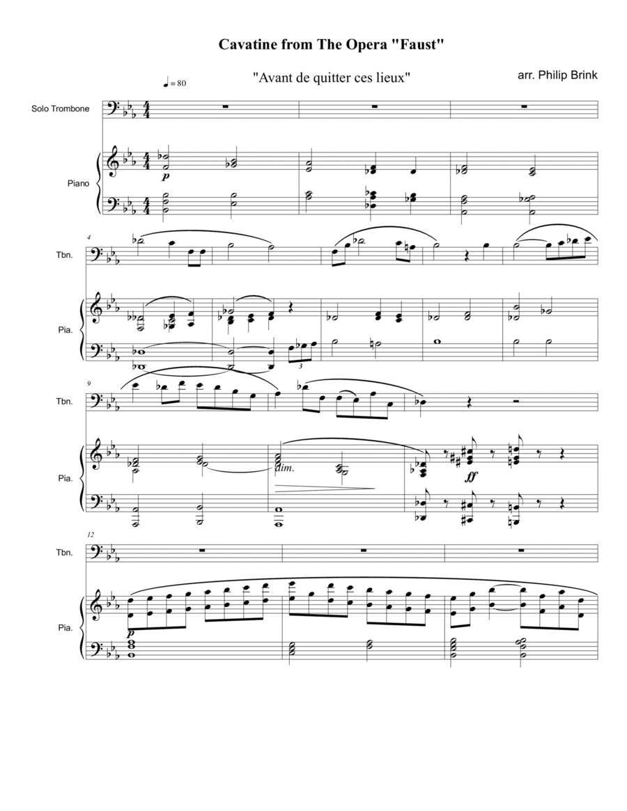 Cavatine from Faust (arr. Philip Brink)