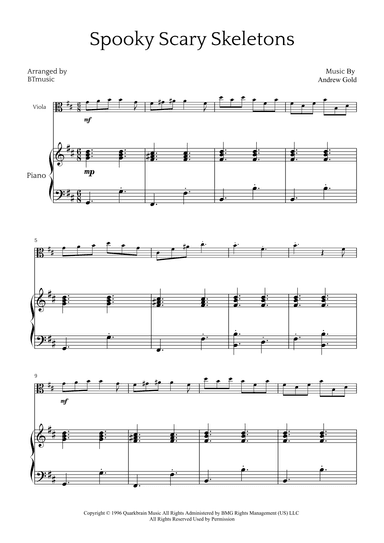 Spooky Scary Skeletons (arr. BTmusic)