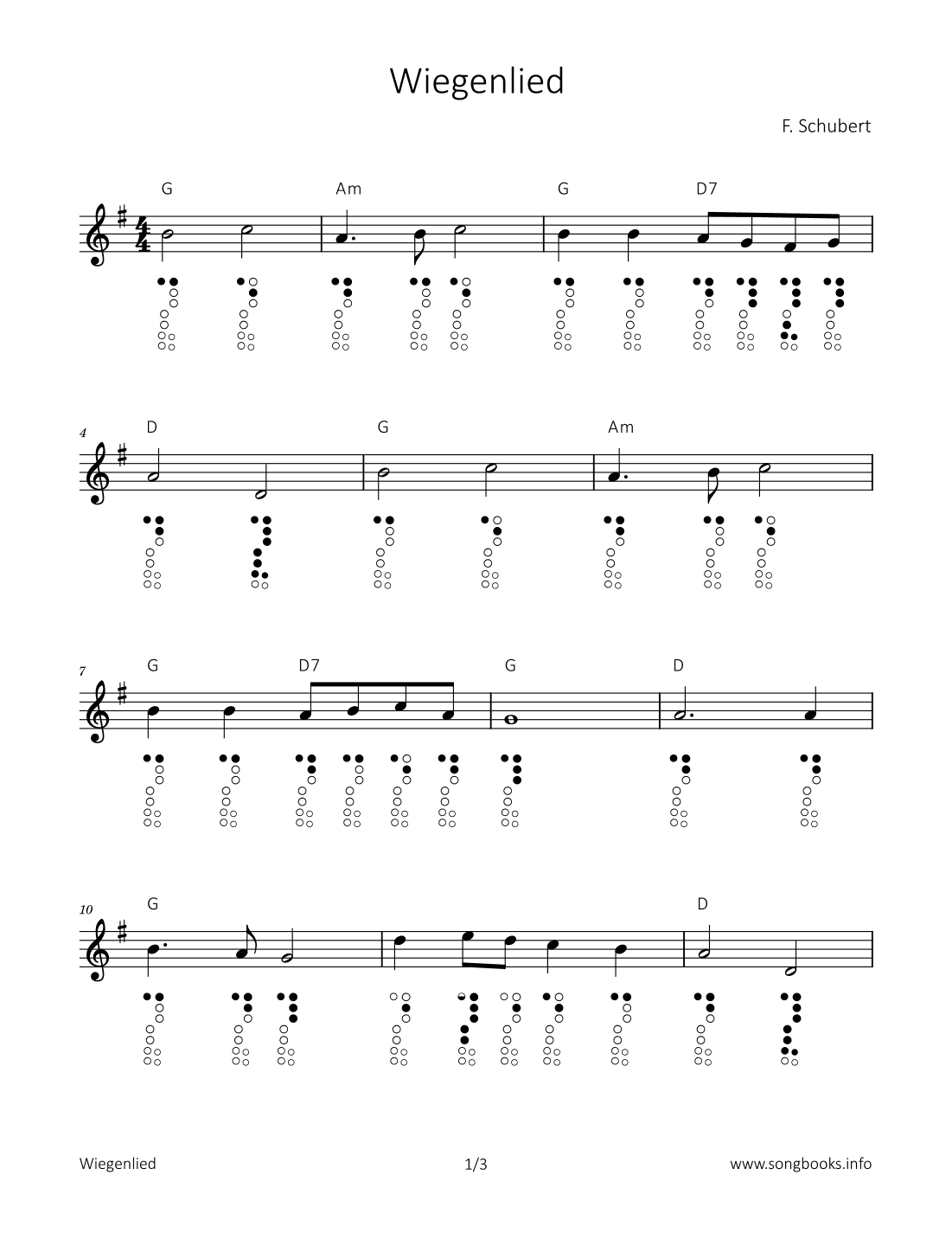 Wiegenlied (arr. songbooks.info)