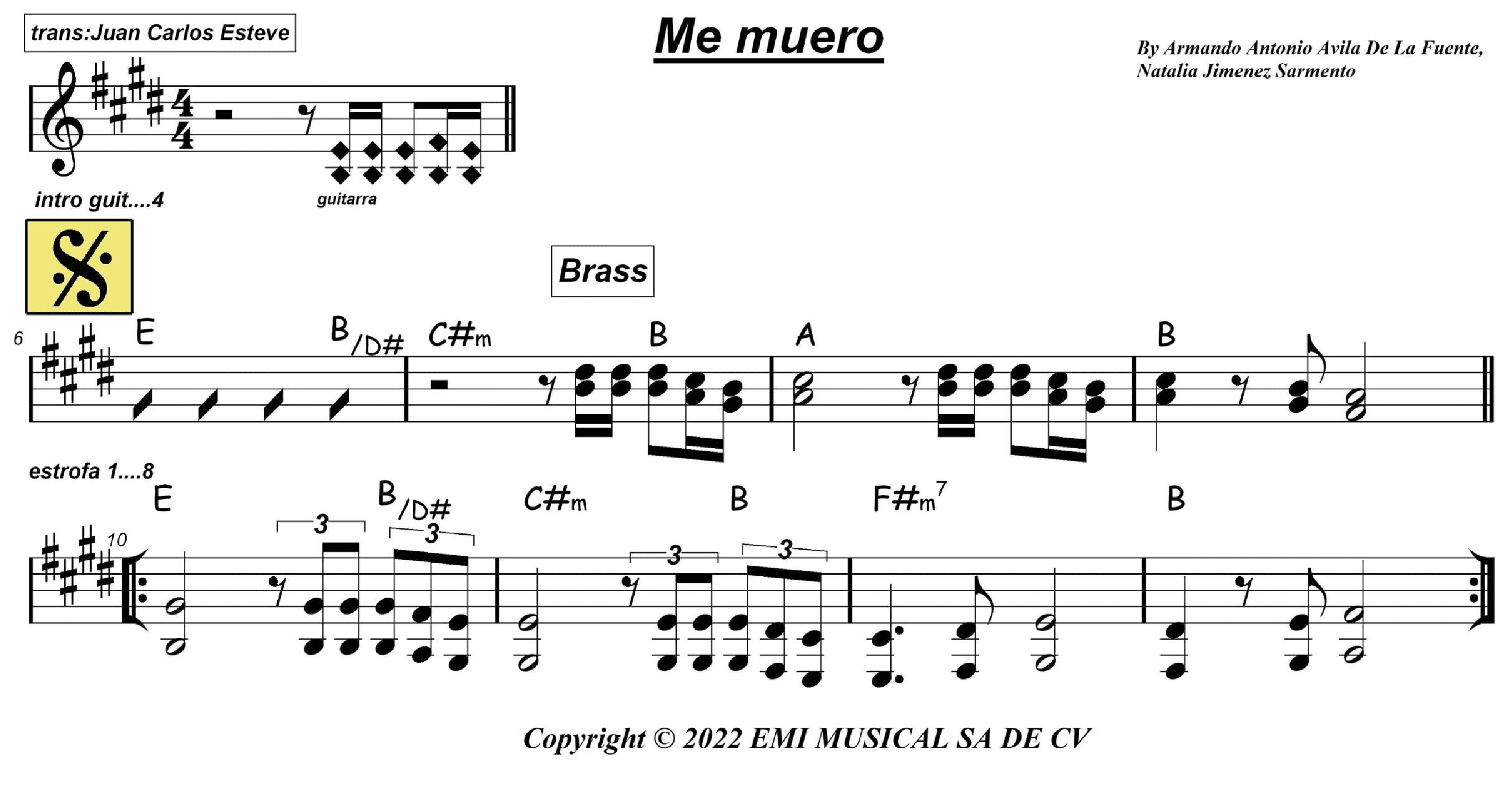 Me Muero (arr. juan carlos esteve / Gran Coda)